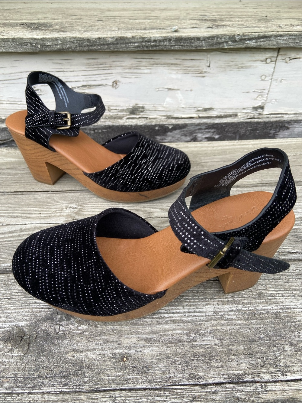 Target Universal Thread Marcia Black Sparkle Velvet Heeled Clog Women's Size 9.5 - Picture 13 of 13